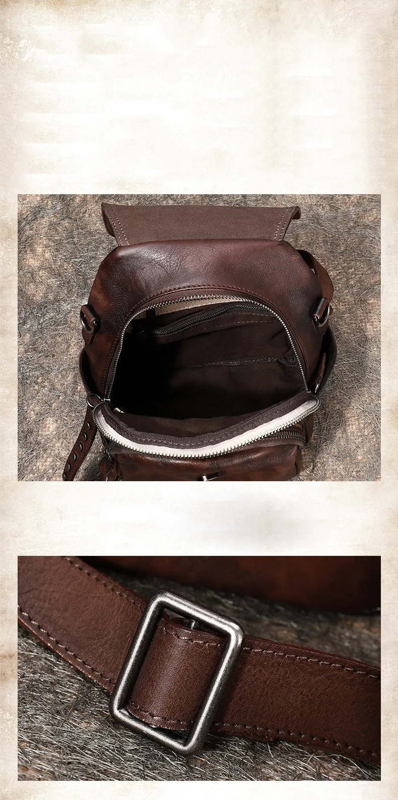 Handmade Convertible Leather Backpacks Womens Best Brown Leather Shoulder Purse School Rucksack