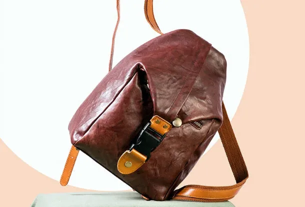 Handmade Genuine Cute Leather Backpack Bag Shoulder Bag Leather Purse For Women