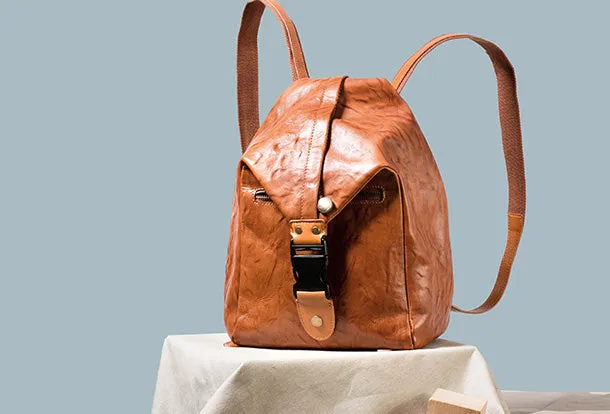 Handmade Genuine Cute Leather Backpack Bag Shoulder Bag Leather Purse For Women