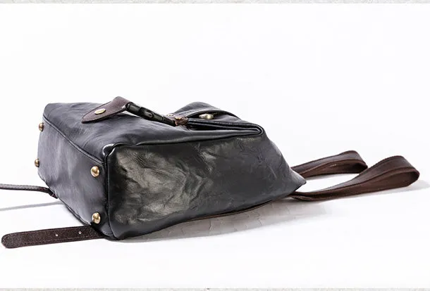 Handmade Genuine Cute Leather Backpack Bag Shoulder Bag Leather Purse For Women
