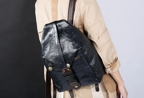 Handmade Genuine Cute Leather Backpack Bag Shoulder Bag Leather Purse For Women