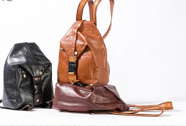 Handmade Genuine Cute Leather Backpack Bag Shoulder Bag Leather Purse For Women