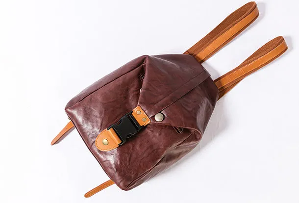 Handmade Genuine Cute Leather Backpack Bag Shoulder Bag Leather Purse For Women