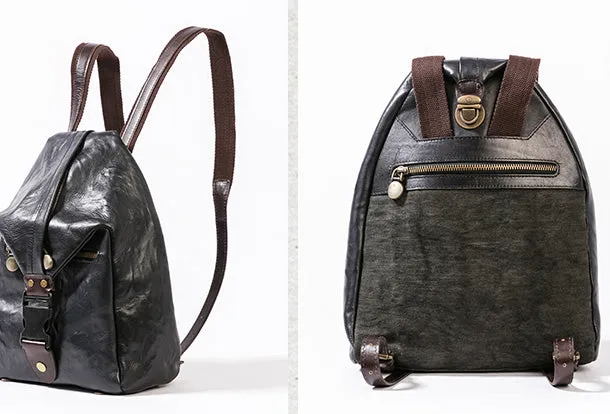 Handmade Genuine Cute Leather Backpack Bag Shoulder Bag Leather Purse For Women