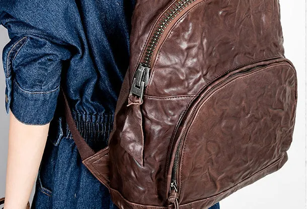 Handmade Genuine Leather Laptop Bag Travel Bag Backpack Bag Shoulder Bag Leather Purse For Women