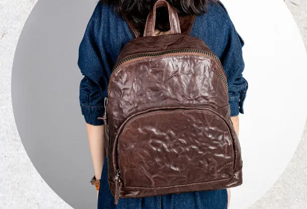 Handmade Genuine Leather Laptop Bag Travel Bag Backpack Bag Shoulder Bag Leather Purse For Women
