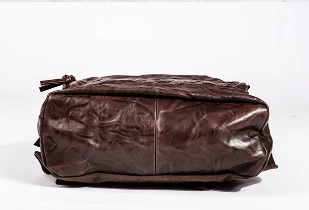 Handmade Genuine Leather Laptop Bag Travel Bag Backpack Bag Shoulder Bag Leather Purse For Women