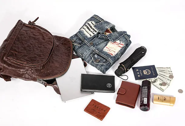 Handmade Genuine Leather Laptop Bag Travel Bag Backpack Bag Shoulder Bag Leather Purse For Women