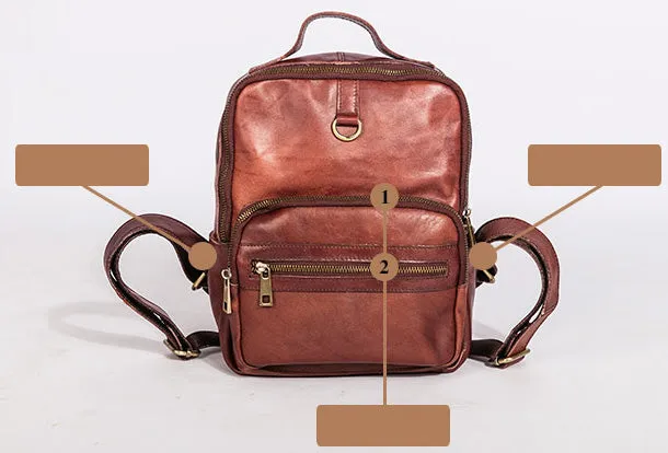 Handmade Genuine Leather Travel Bag Backpack Bag Shoulder Bag Leather Purse For Women