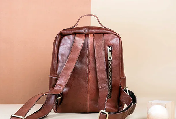 Handmade Genuine Leather Travel Bag Backpack Bag Shoulder Bag Leather Purse For Women