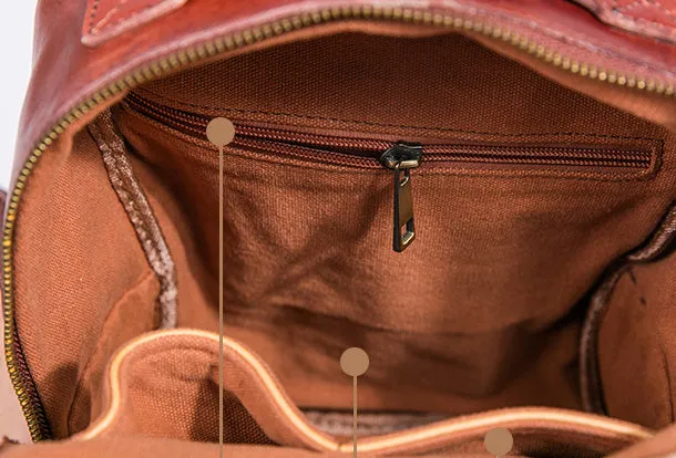 Handmade Genuine Leather Travel Bag Backpack Bag Shoulder Bag Leather Purse For Women