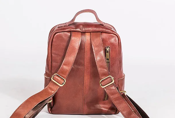 Handmade Genuine Leather Travel Bag Backpack Bag Shoulder Bag Leather Purse For Women