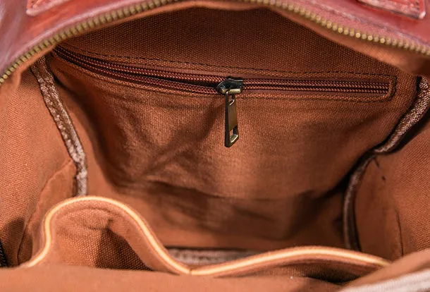 Handmade Genuine Leather Travel Bag Backpack Bag Shoulder Bag Leather Purse For Women