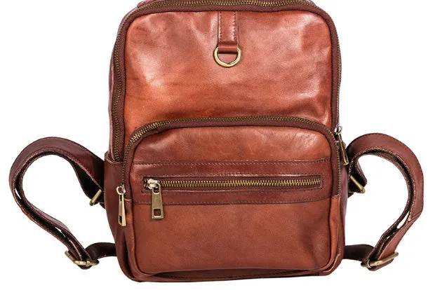 Handmade Genuine Leather Travel Bag Backpack Bag Shoulder Bag Leather Purse For Women