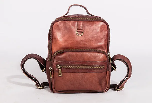 Handmade Genuine Leather Travel Bag Backpack Bag Shoulder Bag Leather Purse For Women