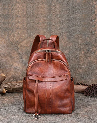 Handmade Leather Backpacks Womens Best School Rucksack Ladies Leather Backpack Purses