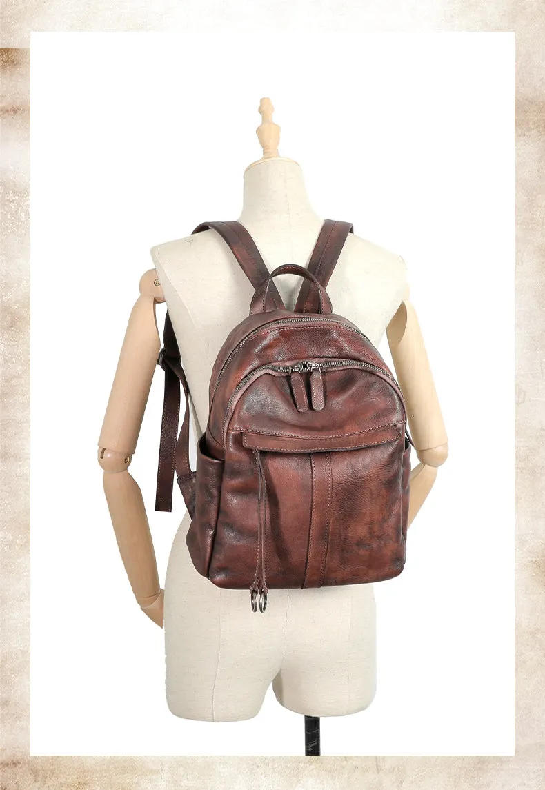 Handmade Leather Backpacks Womens Best School Rucksack Ladies Leather Backpack Purses