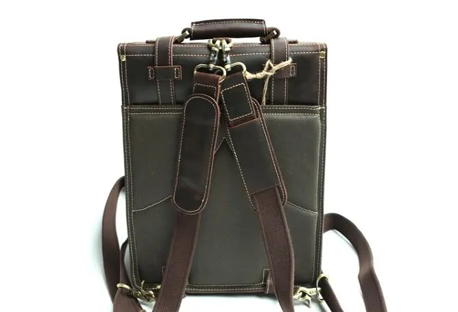 Handmade Leather Mens Backpack Travel Backpack Laptop Backpack for men