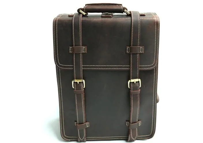 Handmade Leather Mens Backpack Travel Backpack Laptop Backpack for men