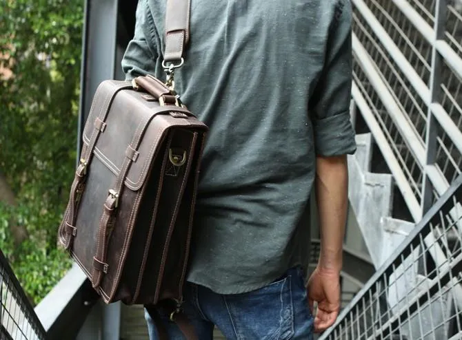 Handmade Leather Mens Backpack Travel Backpack Laptop Backpack for men