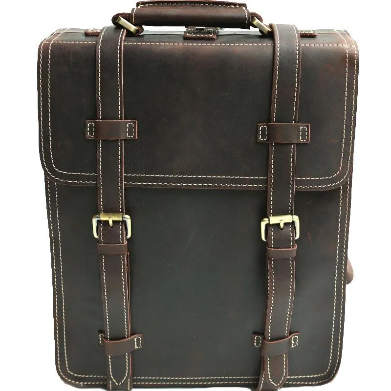 Handmade Leather Mens Backpack Travel Backpack Laptop Backpack for men