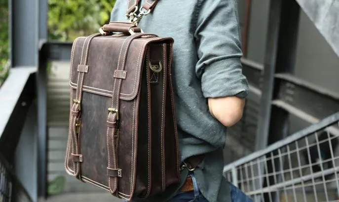 Handmade Leather Mens Backpack Travel Backpack Laptop Backpack for men