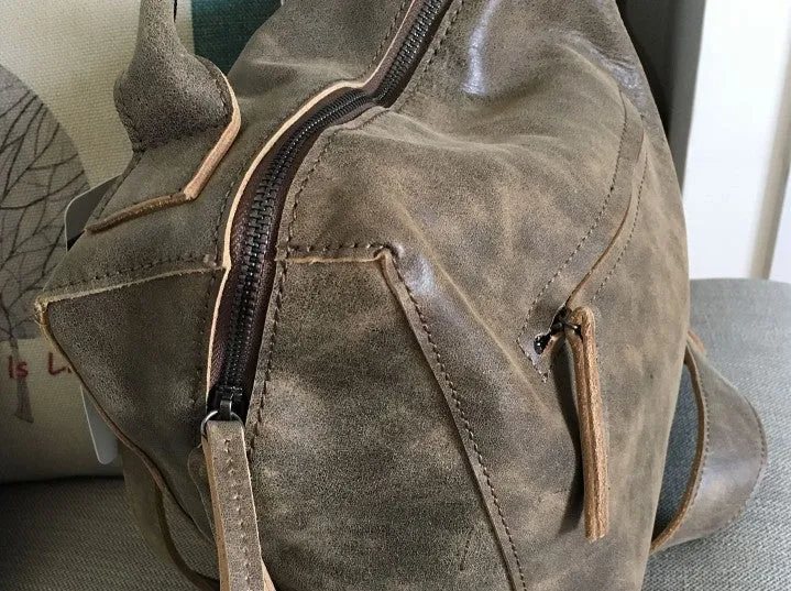 Handmade Vintage LEATHER WOMEN Backpack School Backpack FOR WOMEN