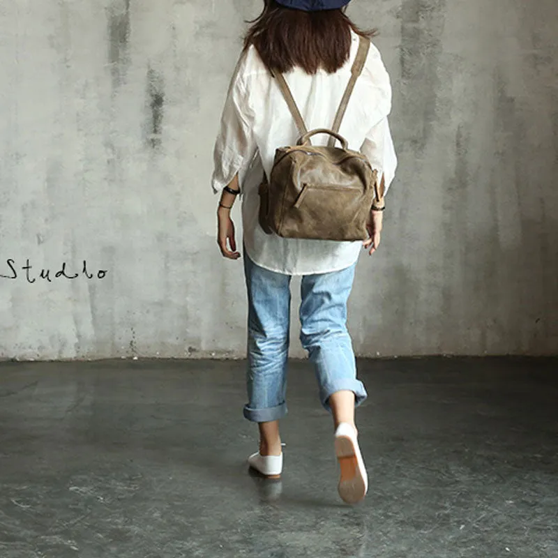 Handmade Vintage LEATHER WOMEN Backpack School Backpack FOR WOMEN