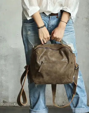 Handmade Vintage LEATHER WOMEN Backpack School Backpack FOR WOMEN
