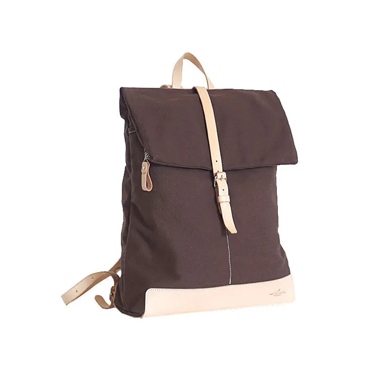 Handmade Womens Canvas Leather Backpack Hiking Backpack Travel Backpack for Women