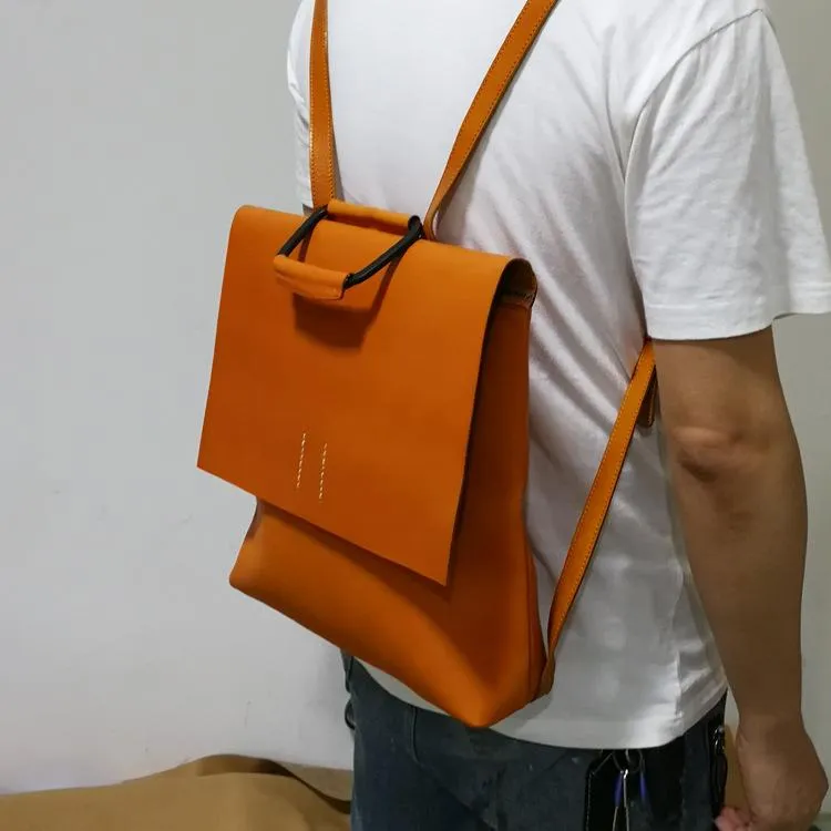 Handmade Womens Leather Silm Satchel Backpack For Women Stachel Pack