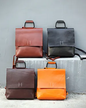 Handmade Womens Leather Silm Satchel Backpack For Women Stachel Pack