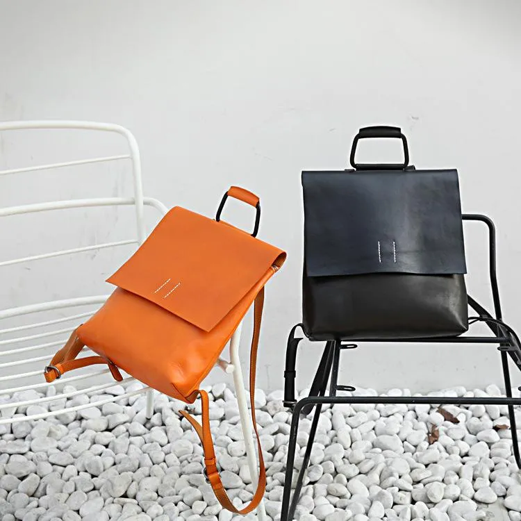 Handmade Womens Leather Silm Satchel Backpack For Women Stachel Pack