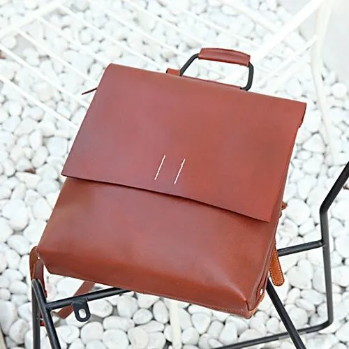 Handmade Womens Leather Silm Satchel Backpack For Women Stachel Pack