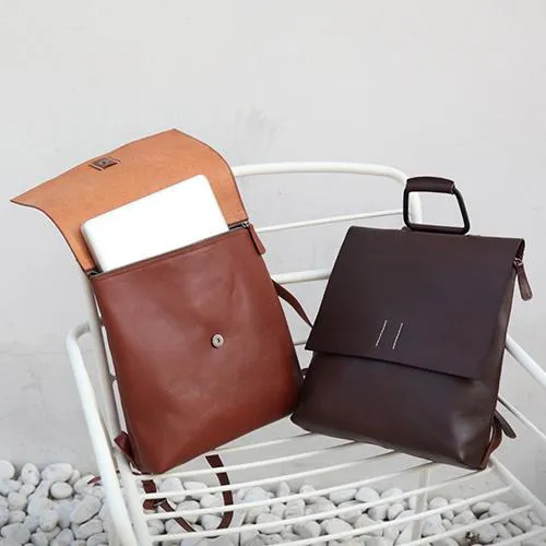 Handmade Womens Leather Silm Satchel Backpack For Women Stachel Pack