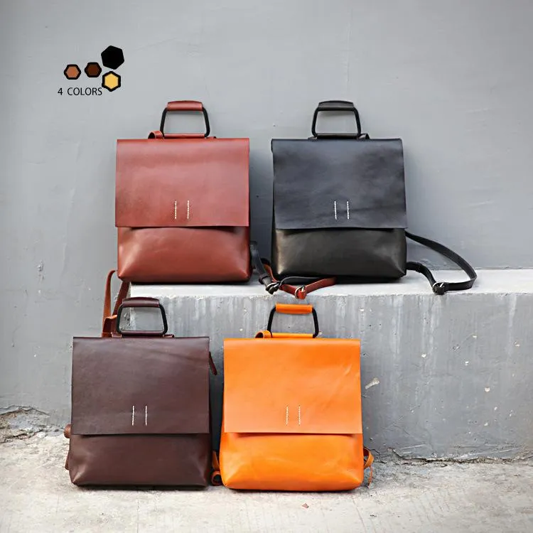 Handmade Womens Leather Silm Satchel Backpack For Women Stachel Pack
