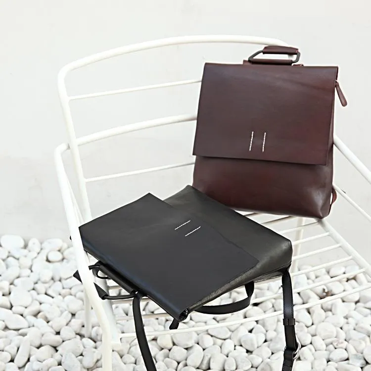 Handmade Womens Leather Silm Satchel Backpack For Women Stachel Pack