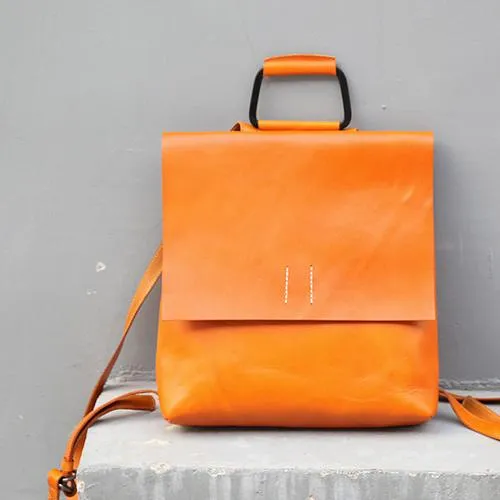 Handmade Womens Leather Silm Satchel Backpack For Women Stachel Pack