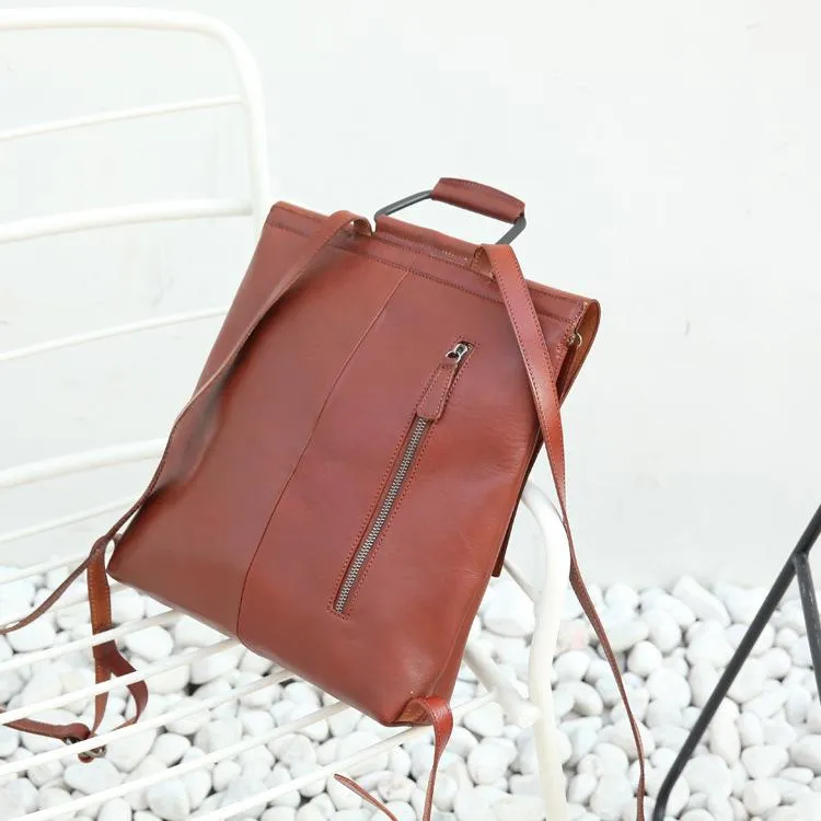 Handmade Womens Leather Silm Satchel Backpack For Women Stachel Pack