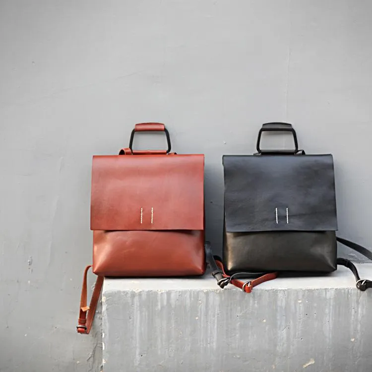 Handmade Womens Leather Silm Satchel Backpack For Women Stachel Pack