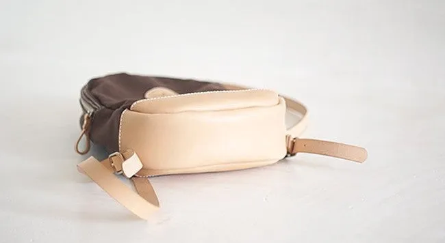 HANDMADE WOMENS Mini CANVAS LEATHER BACKPACK TRAVEL BACKPACK FOR WOMEN
