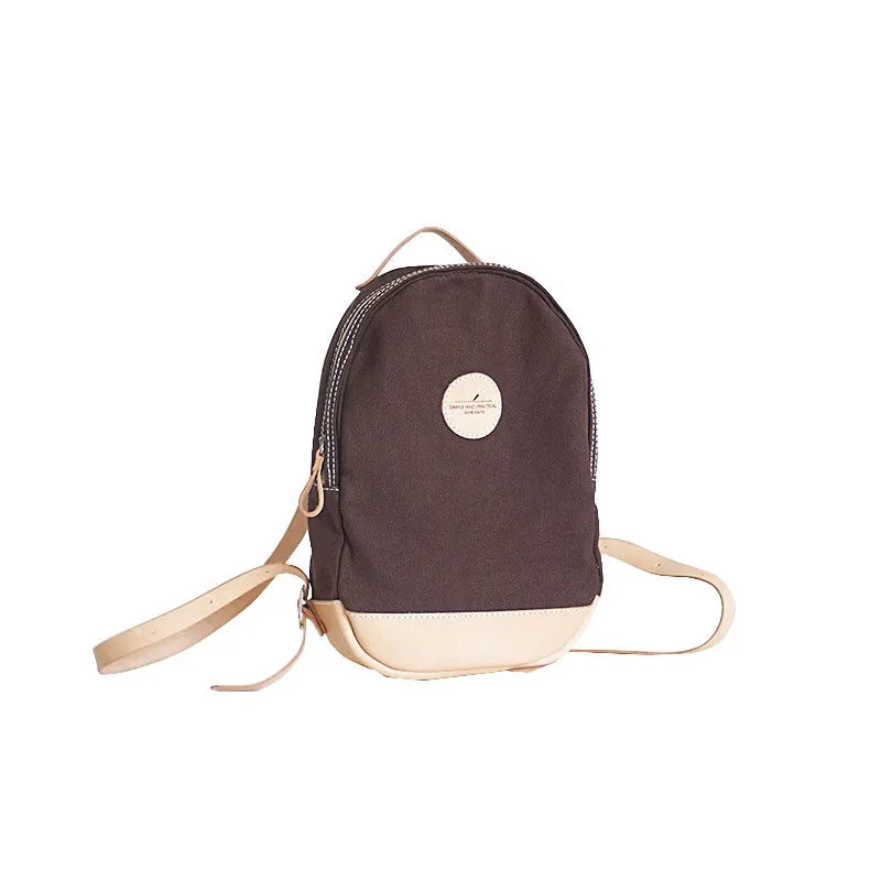 HANDMADE WOMENS Mini CANVAS LEATHER BACKPACK TRAVEL BACKPACK FOR WOMEN