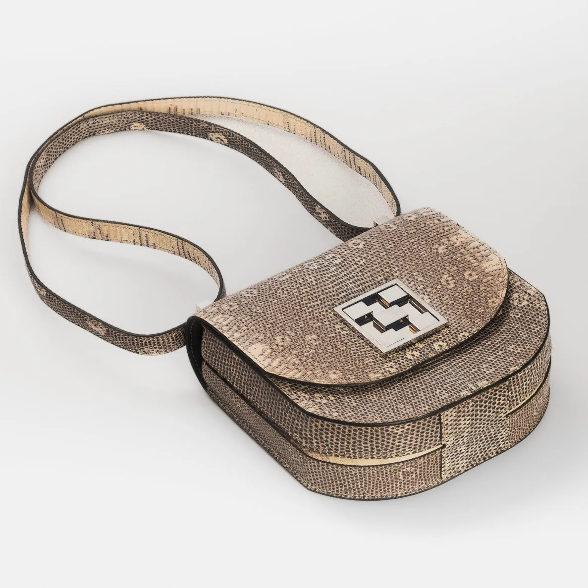HERM??S - BAG MOSA?QUE 18 LIZARD  SILVER HARDWARE