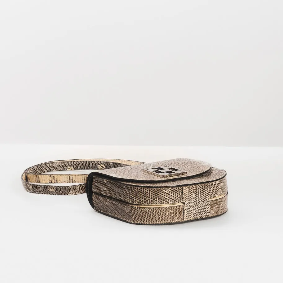 HERM??S - BAG MOSA?QUE 18 LIZARD  SILVER HARDWARE