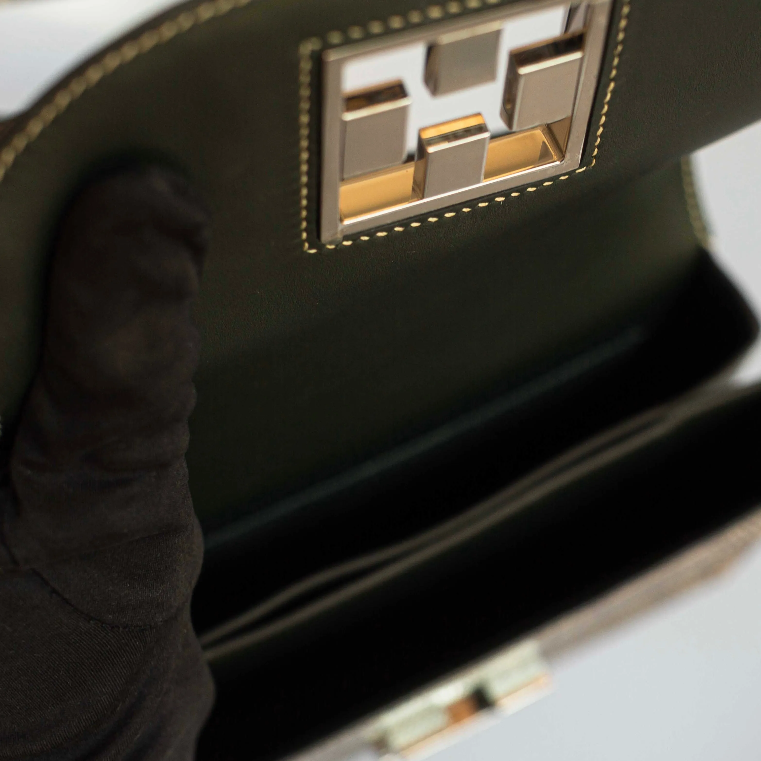 HERM??S - BAG MOSA?QUE 18 LIZARD  SILVER HARDWARE