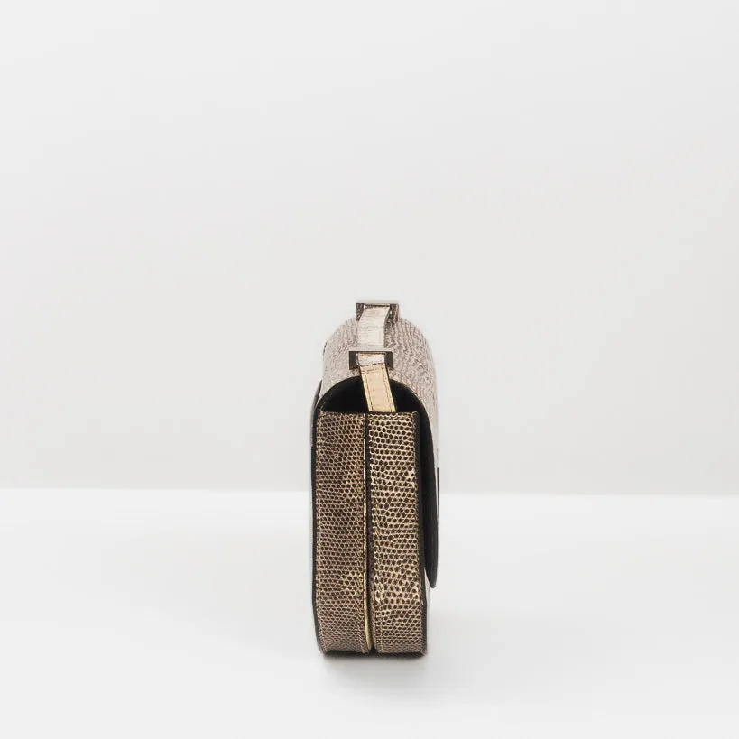 HERM??S - BAG MOSA?QUE 18 LIZARD  SILVER HARDWARE