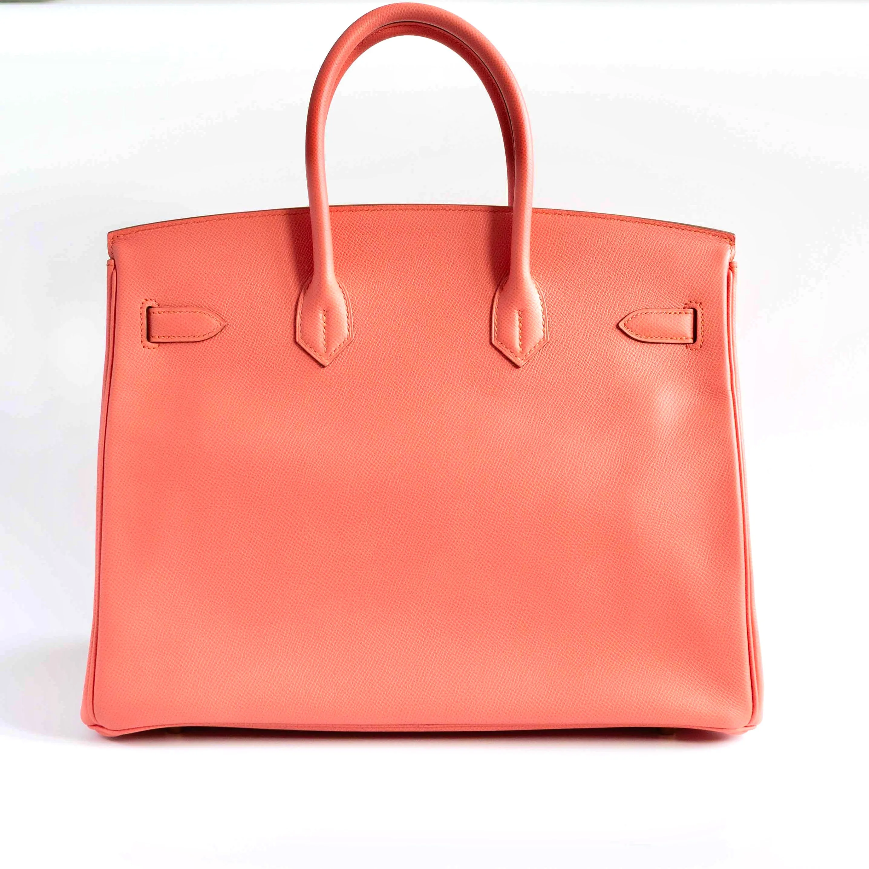 HERM??S- HANDBAG BIRKIN 35 IN PINK FLAMINGO EPSOM LEATHER WITH GOLD HARDWARE