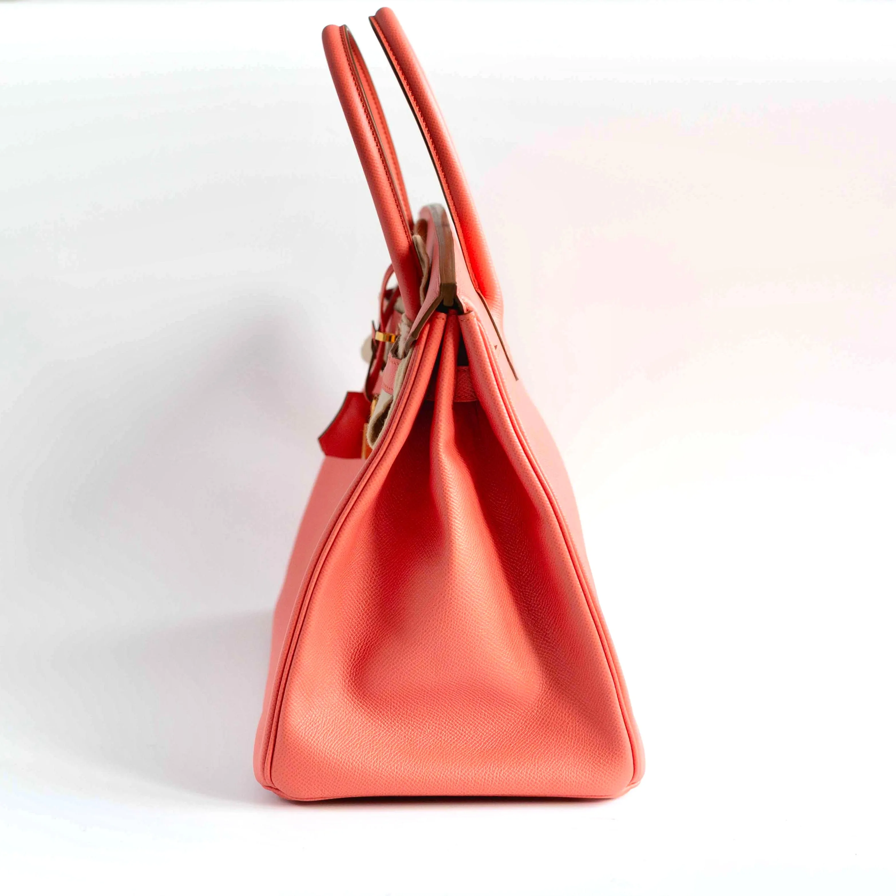 HERM??S- HANDBAG BIRKIN 35 IN PINK FLAMINGO EPSOM LEATHER WITH GOLD HARDWARE
