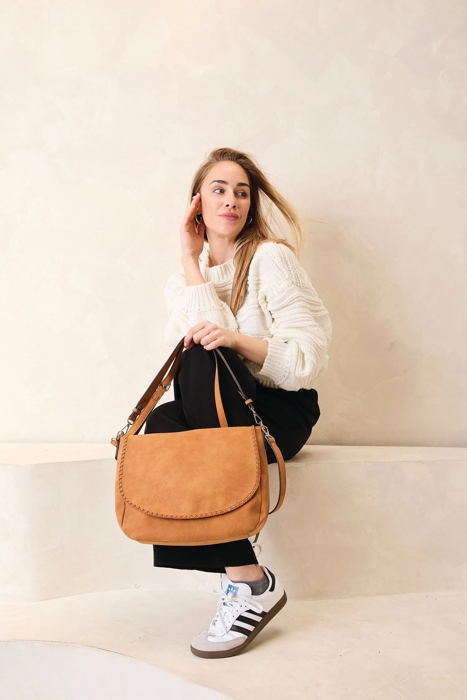 Jess Vegan Stitched Shoulder Bag