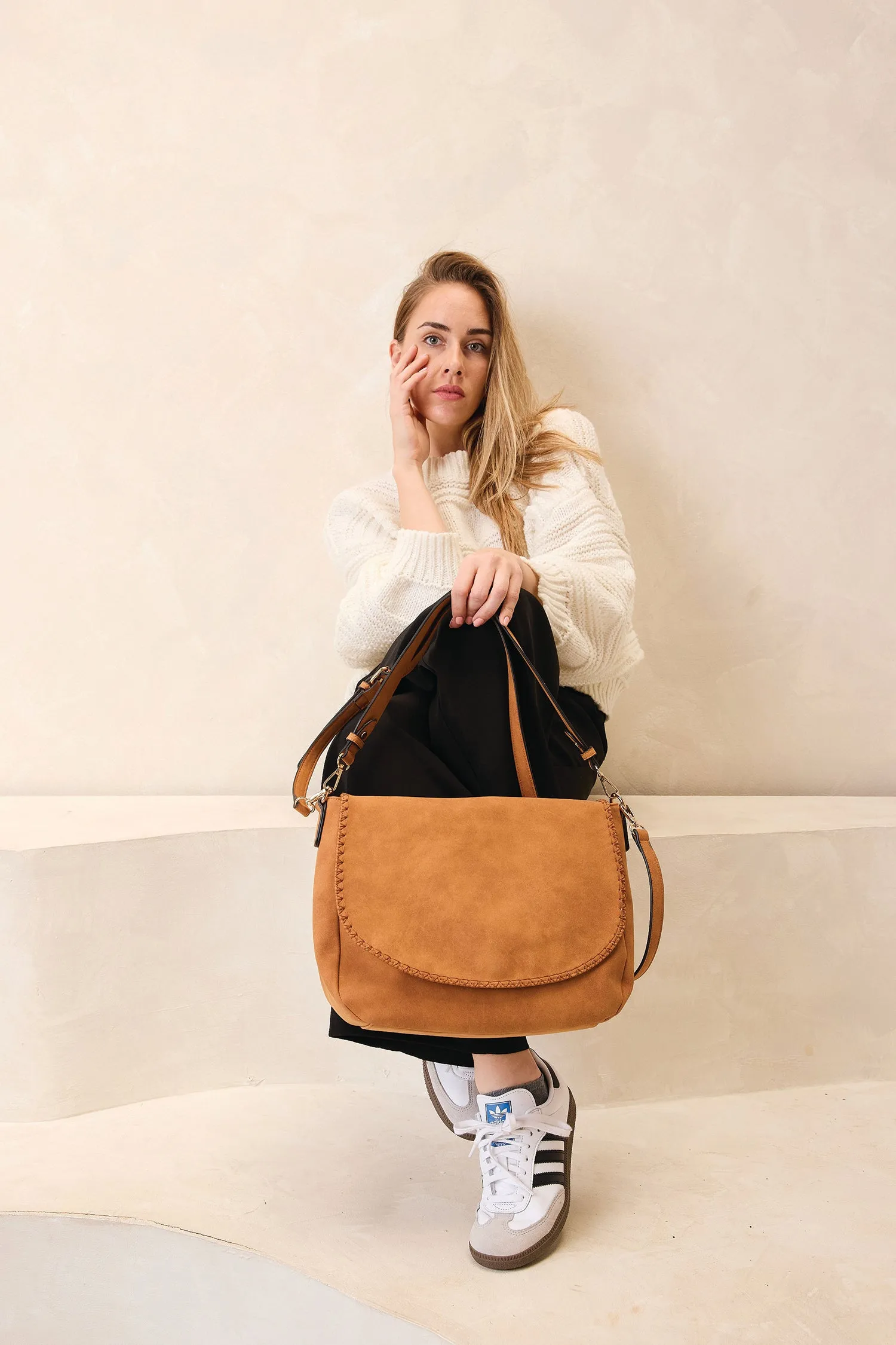Jess Vegan Stitched Shoulder Bag